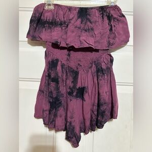 Forever 21 Tie Dye Strapless‎ Romper Women's Size XS Purple EUC